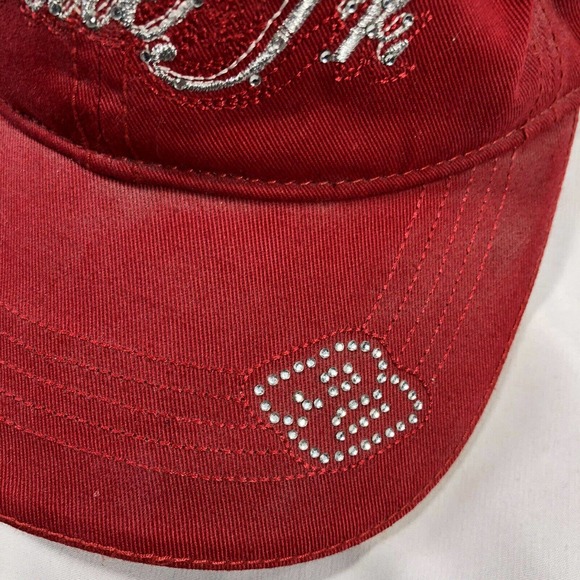 Dale Earnhardt JR Womens Rhinestone Hat Cap Chase Authentics One Size Fits Red - Picture 5 of 12